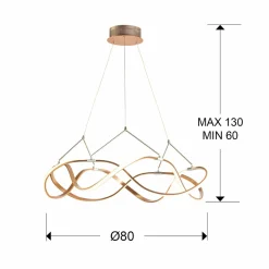 Schuller Valencia Suspension LED Molly télécommande Ø 80 cm, or rosé| Suspensions Led|Suspensions