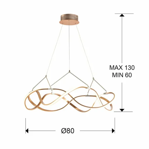 Schuller Valencia Suspension LED Molly télécommande Ø 80 cm, or rosé| Suspensions Led|Suspensions