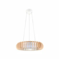 Reality Leuchten Suspension LED Monte, Ø 60 cm, bois clair, bois, CCT| Suspensions Led|Suspensions