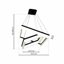 Eko-Light Suspension LED Nero, plastique, noir, à 2 lampes, 80 W| Suspensions Led|Suspensions