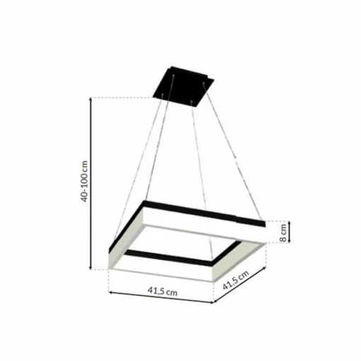 Eko-Light Suspension LED Nero, plastique, noir, à 1 lampe, 32 W| Suspensions Led|Suspensions