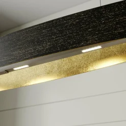 Lucande Suspension LED noire Lio avec motif doré| Suspensions Led|Suspensions