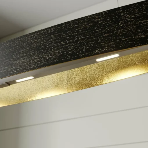 Lucande Suspension LED noire Lio avec motif doré| Suspensions Led|Suspensions