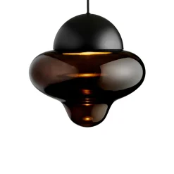 DESIGN BY US Suspension LED Nutty XL, brun / noir, Ø 30 cm, verre| Suspensions Led|Suspensions