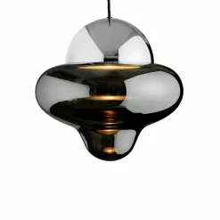 DESIGN BY US Suspension LED Nutty XL, gris fumé / chrome, Ø 30 cm| Suspensions Led|Suspensions