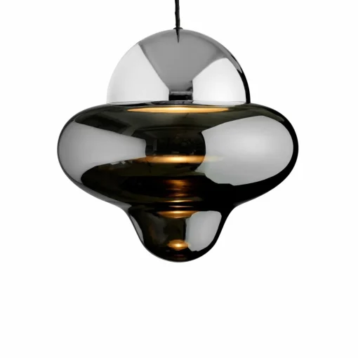 DESIGN BY US Suspension LED Nutty XL, gris fumé / chrome, Ø 30 cm| Suspensions Led|Suspensions