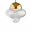 DESIGN BY US Suspension LED Nutty XL, transparent / doré, Ø 30 cm, verre| Suspensions Led|Suspensions