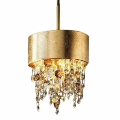 Masiero Suspension LED Olà S2 15, Ø15cm feuille d'or/ambré| Suspensions Led|Suspensions