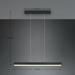 Trio Lighting Suspension LED Paros DUOline, poutre, noir| Luminaires Led D'Intérieur
