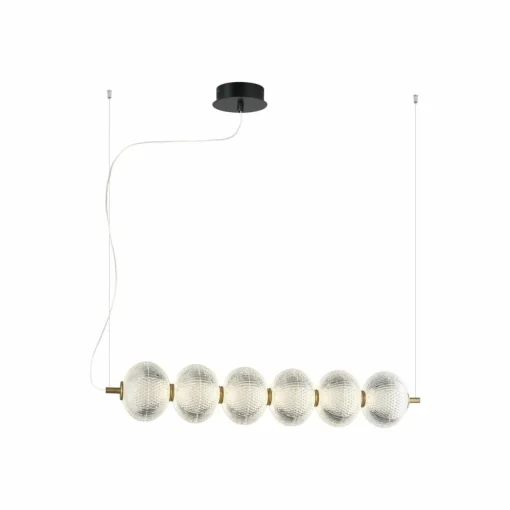 Viokef Suspension LED Pellucid, bronze/clair, à 6 lampes| Suspensions Led|Suspensions