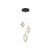 Viokef Suspension LED Pellucid, bronze/clair, à 3 lampes| Suspensions Led|Suspensions