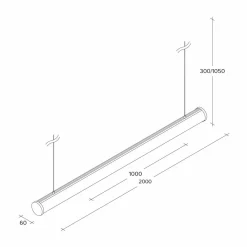 TECNICO by Sforzin Suspension LED Pirgos, 100 cm de long, non dimmable, blanc| Suspensions Led|Suspensions