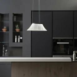 Martinelli Luce Suspension LED Plissé, abat-jour gravé au laser| Suspensions Led|Suspensions