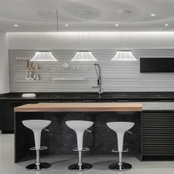 Martinelli Luce Suspension LED Plissé, abat-jour gravé au laser| Suspensions Led|Suspensions