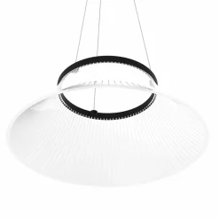 Martinelli Luce Suspension LED Plissé, abat-jour gravé au laser| Suspensions Led|Suspensions