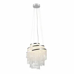 Reality Leuchten Suspension LED Pomp, Ø 48 cm, chrome, acrylique/métal, CCT| Suspensions Led|Suspensions