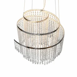 Reality Leuchten Suspension LED Pomp, Ø 48 cm, chrome, acrylique/métal, CCT| Suspensions Led|Suspensions