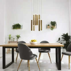 Fabas Luce Suspension LED Prado, or, 8 lampes, Ø 40 cm, intensité variable| Suspensions Led|Suspensions