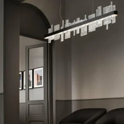 Masiero Suspension LED Ribbon Linear, 150 cm, noir, Up & Down| Suspensions Led|Suspensions