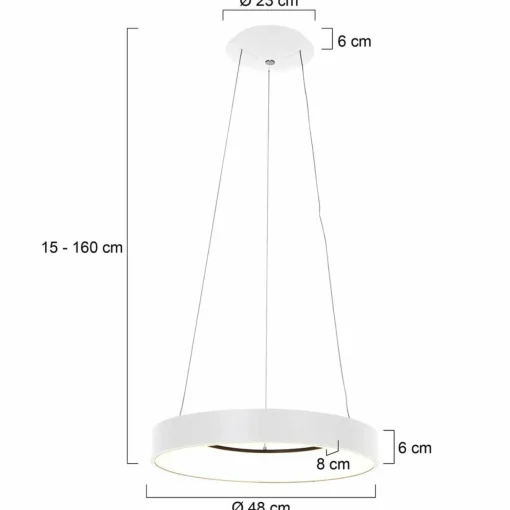 Steinhauer Suspension LED Ringlede, Ø 48 cm, blanche| Suspensions Led|Suspensions
