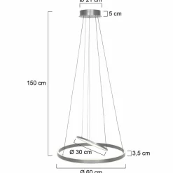 Steinhauer Suspension LED Ringlux, 3 lampes acier, Ø 60 cm| Suspensions Led|Suspensions