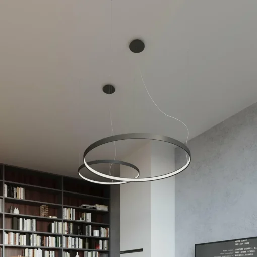 SOLLUX LIGHTING Suspension LED Rio 55, horizontale 3 000 K noire| Suspensions Led|Suspensions
