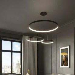 SOLLUX LIGHTING Suspension LED Rio 55, horizontale 3 000 K noire| Suspensions Led|Suspensions