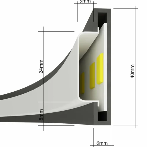 SOLLUX LIGHTING Suspension LED Rio 55, horizontale 3 000 K noire| Suspensions Led|Suspensions