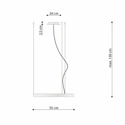 SOLLUX LIGHTING Suspension LED Rio 55, horizontale 3 000 K noire| Suspensions Led|Suspensions