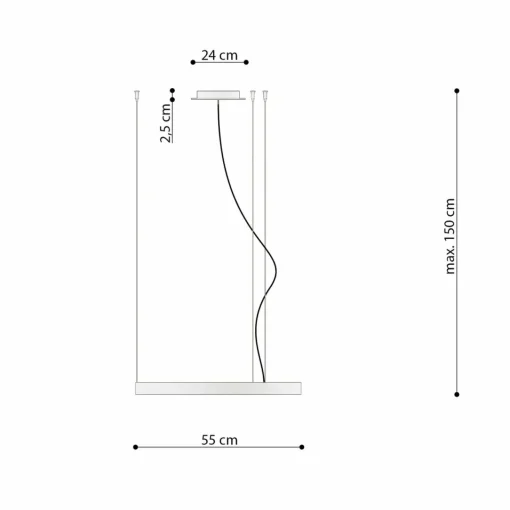 SOLLUX LIGHTING Suspension LED Rio 55, horizontale 3 000 K noire| Suspensions Led|Suspensions