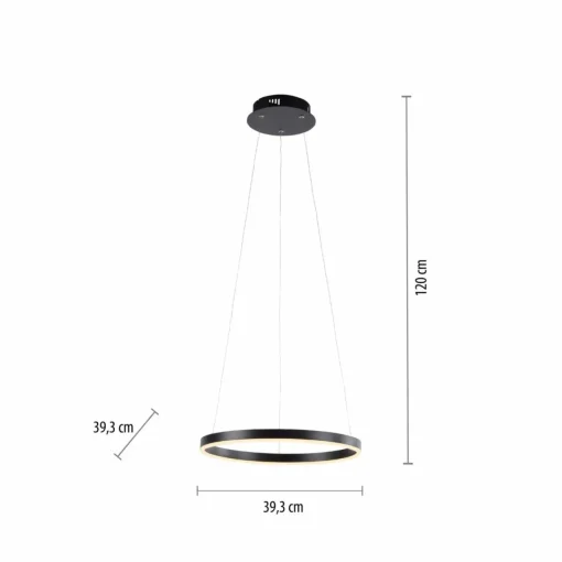 JUST LIGHT. Suspension LED Ritus, Ø 39,3cm, anthracite| Suspensions Led|Suspensions