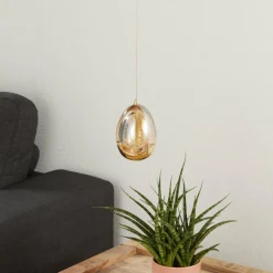 Schuller Valencia Suspension LED Rocio à 1 lampe, métal, verre, or| Suspensions Led|Suspensions