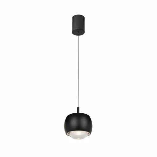 Mantra Iluminación Suspension LED Roller, noir, hauteur réglable Lentille en verre| Suspensions Led|Suspensions