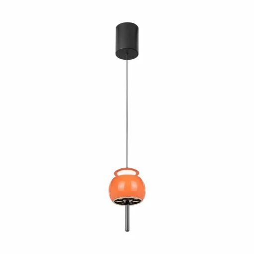 Mantra Iluminación Suspension LED Roller, orange, hauteur réglable, tige de traction| Suspensions Led|Suspensions
