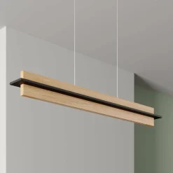quitani Suspension LED Rothfels Lexa, chêne/noir, longueur 78 cm| Suspensions Led|Suspensions