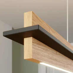 quitani Suspension LED Rothfels Lexa, chêne/noir, longueur 78 cm| Suspensions Led|Suspensions