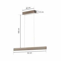 Knapstein Suspension LED Runa, nickel, longueur 92 cm| Suspensions Led|Suspensions