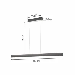 Knapstein Suspension LED Runa, noire, longueur 152 cm| Suspensions Led|Suspensions
