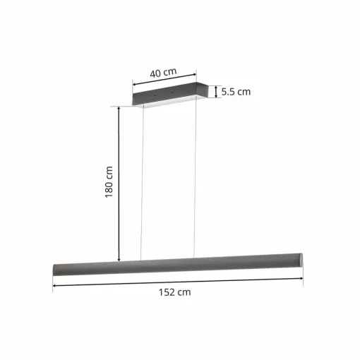 Knapstein Suspension LED Runa, noire, longueur 152 cm| Suspensions Led|Suspensions