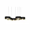 Masiero Suspension LED Sound Or6, à 6 lampes, noir, Up&Down| Suspensions Led|Suspensions