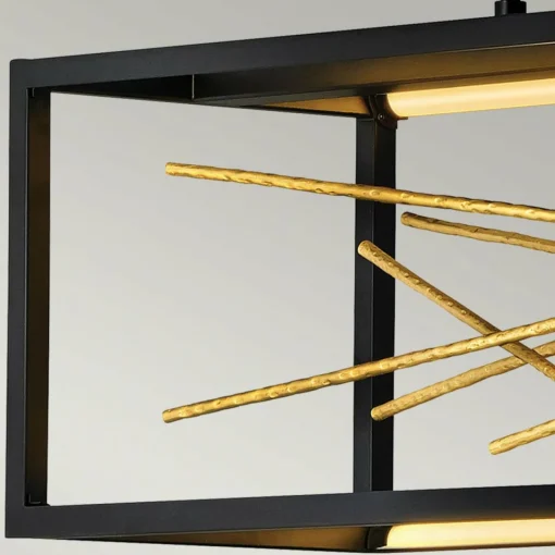 Quintiesse Suspension LED Styx, noire, 3 000 K 30,5 x 113 cm| Suspensions Led|Suspensions