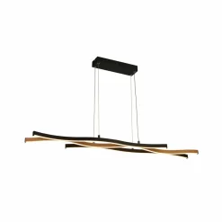 Searchlight Suspension LED Swirl noire/bois| Suspensions Led|Suspensions