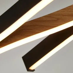 Searchlight Suspension LED Swirl noire/bois| Suspensions Led|Suspensions