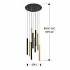Schuller Valencia Suspension LED Varas contrôle 9 lampes doré/noir| Suspensions Led|Suspensions