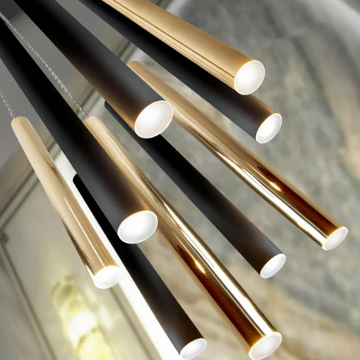Schuller Valencia Suspension LED Varas contrôle 9 lampes doré/noir| Suspensions Led|Suspensions