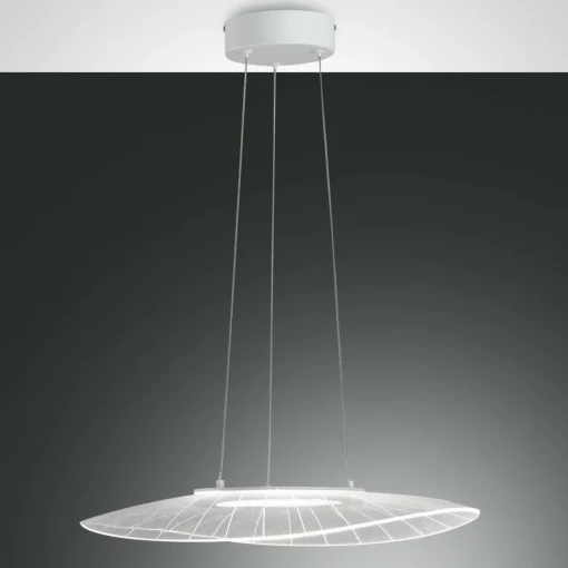 Fabas Luce Suspension LED Vela, blanc, Oval, 59 cm x 43 cm| Suspensions Led|Suspensions