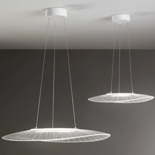 Fabas Luce Suspension LED Vela, blanc, Oval, 59 cm x 43 cm| Suspensions Led|Suspensions