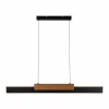 Näve Suspension LED Wiebke, noir détail bois 120,5 cm intensité variable| Suspensions Led|Suspensions