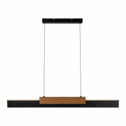 Näve Suspension LED Wiebke, noir détail bois 120,5 cm intensité variable| Suspensions Led|Suspensions