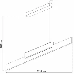 Näve Suspension LED Wiebke, noir détail bois 120,5 cm intensité variable| Suspensions Led|Suspensions